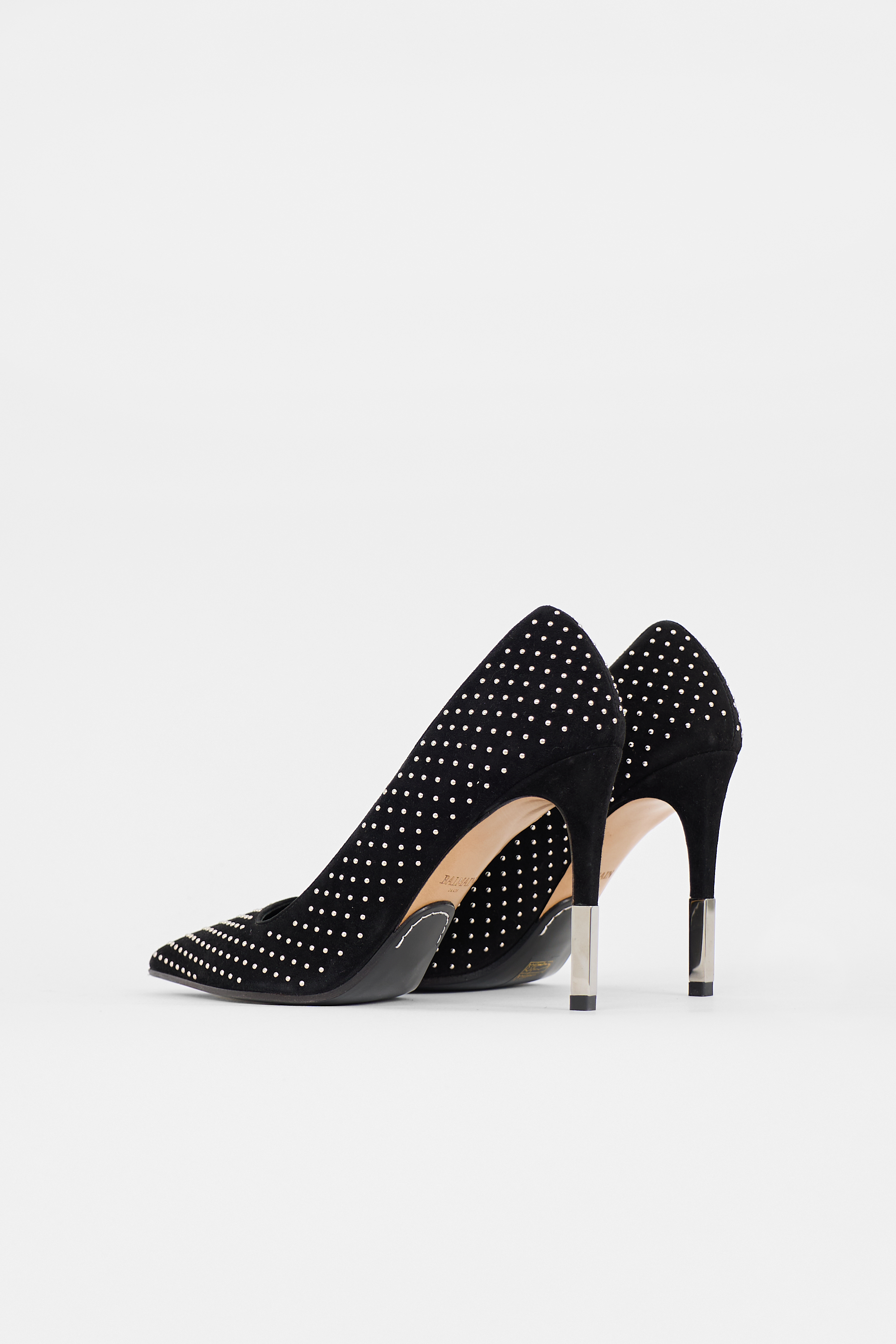 Balmain Suede Studded Pump