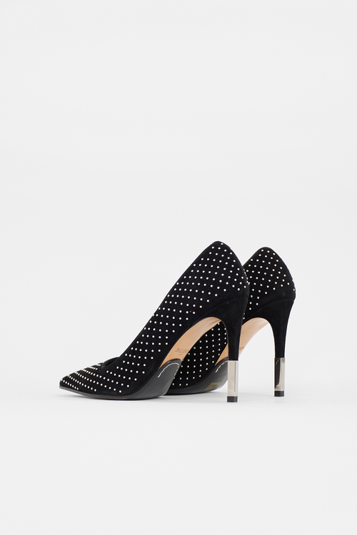 Balmain Suede Studded Pump