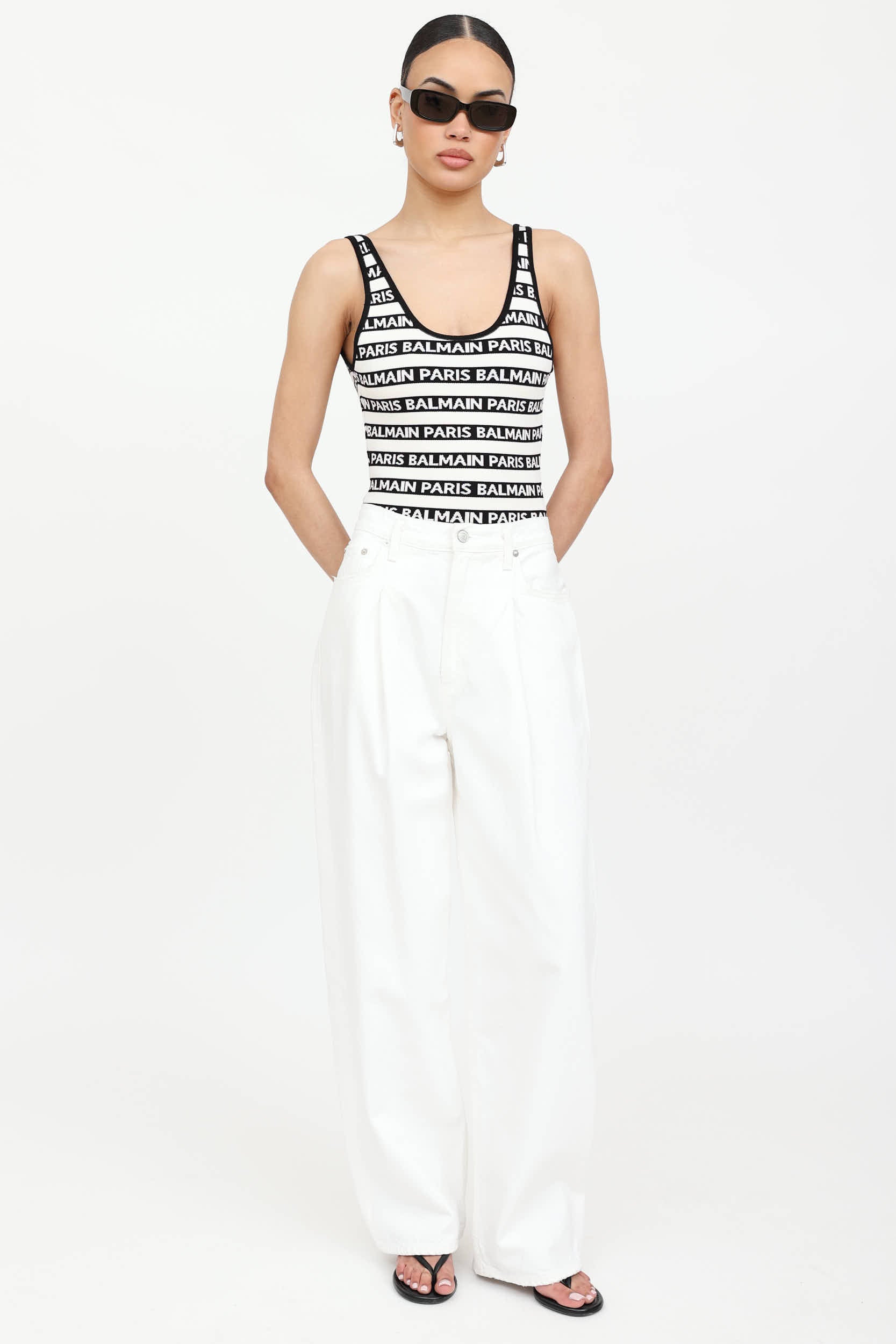 Balmain Logo Jacquard Bodysuit