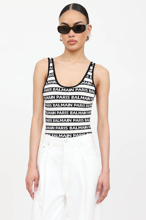 Balmain Logo Jacquard Bodysuit