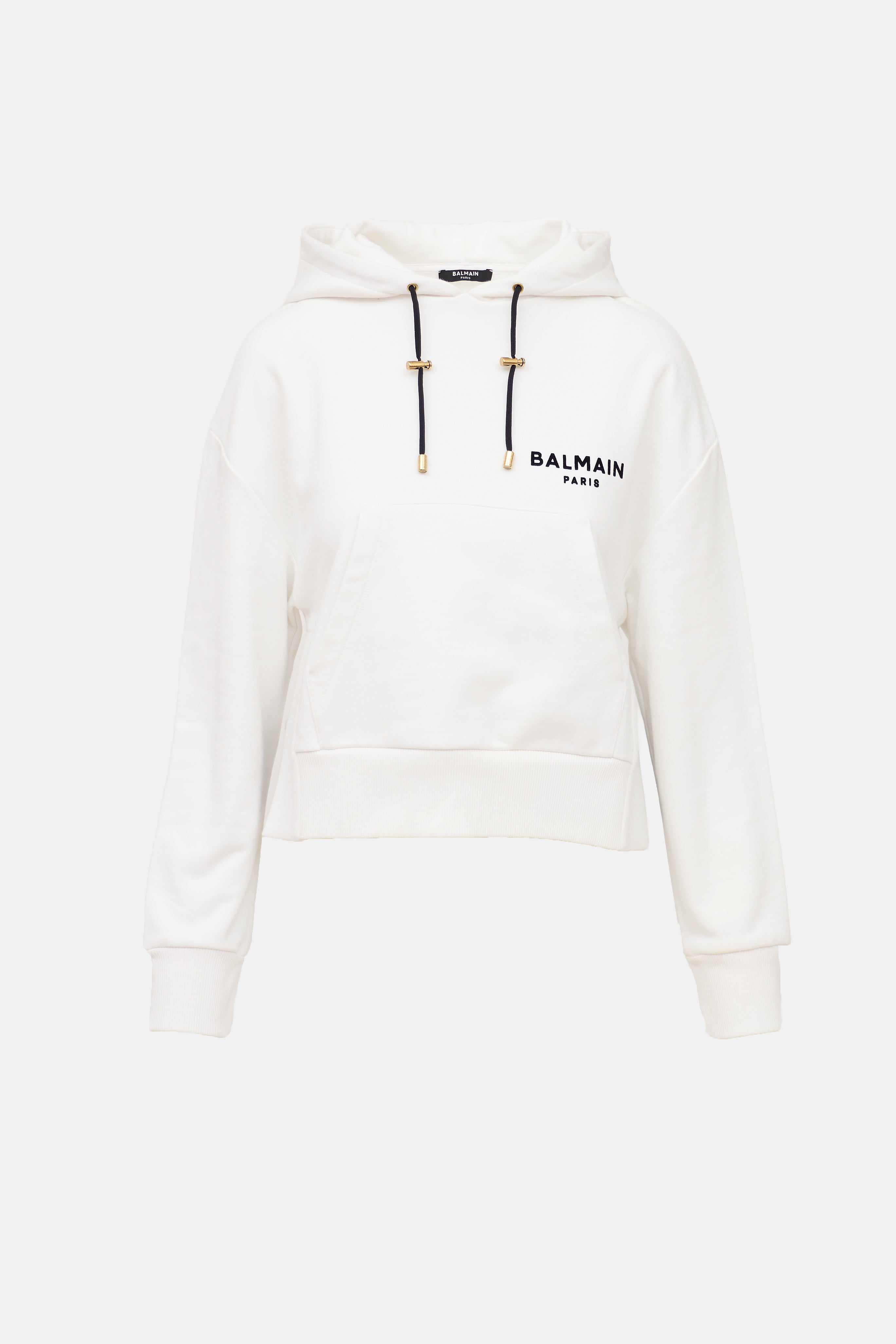 Balmain Logo Crop Hoodie