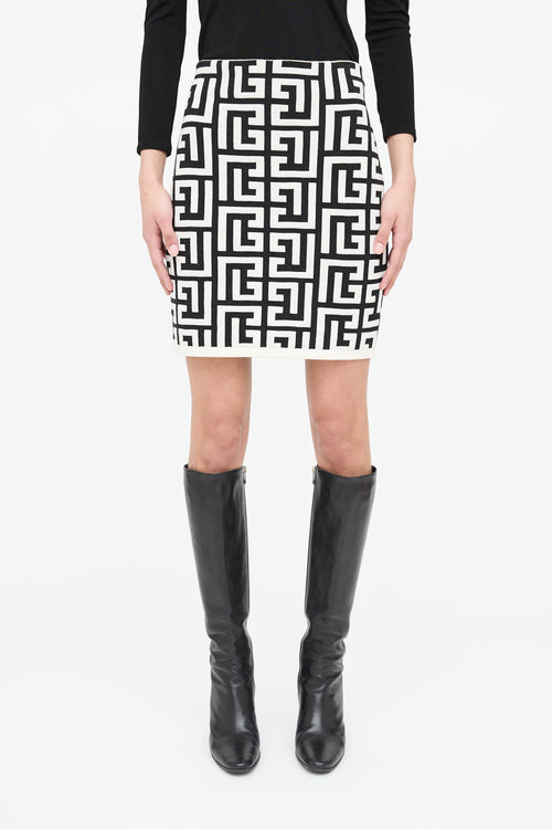 Balmain Monogram Knit Mini Skirt
