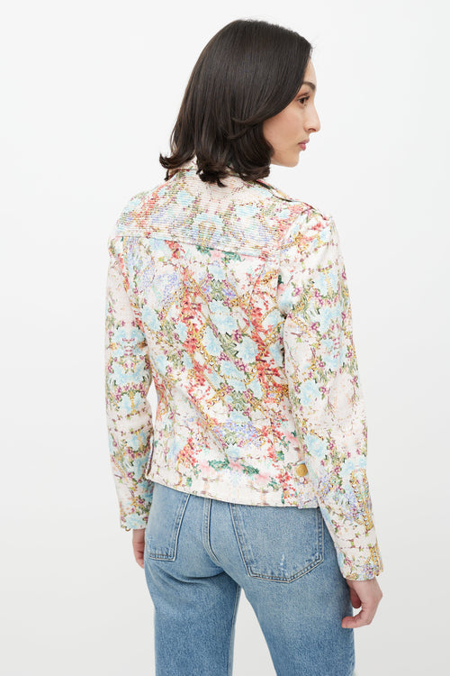 Balmain White & Multicolour Floral Jacket