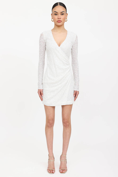 Balmain Sequin Long Sleeve Dress