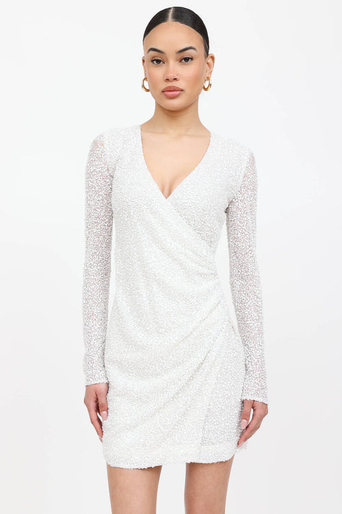Balmain Sequin Long Sleeve Dress