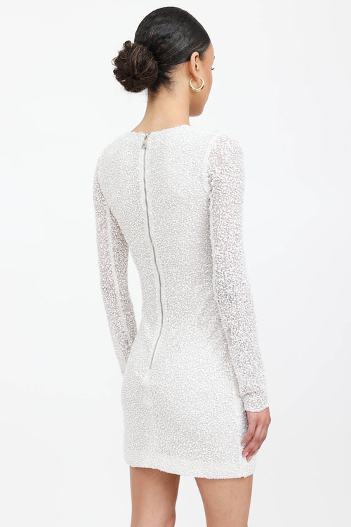 Balmain Sequin Long Sleeve Dress
