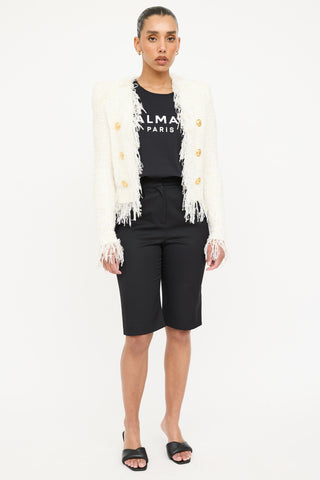 Balmain Tweed Fringe Jacket