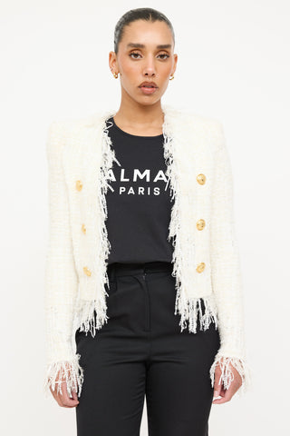 Balmain Tweed Fringe Jacket