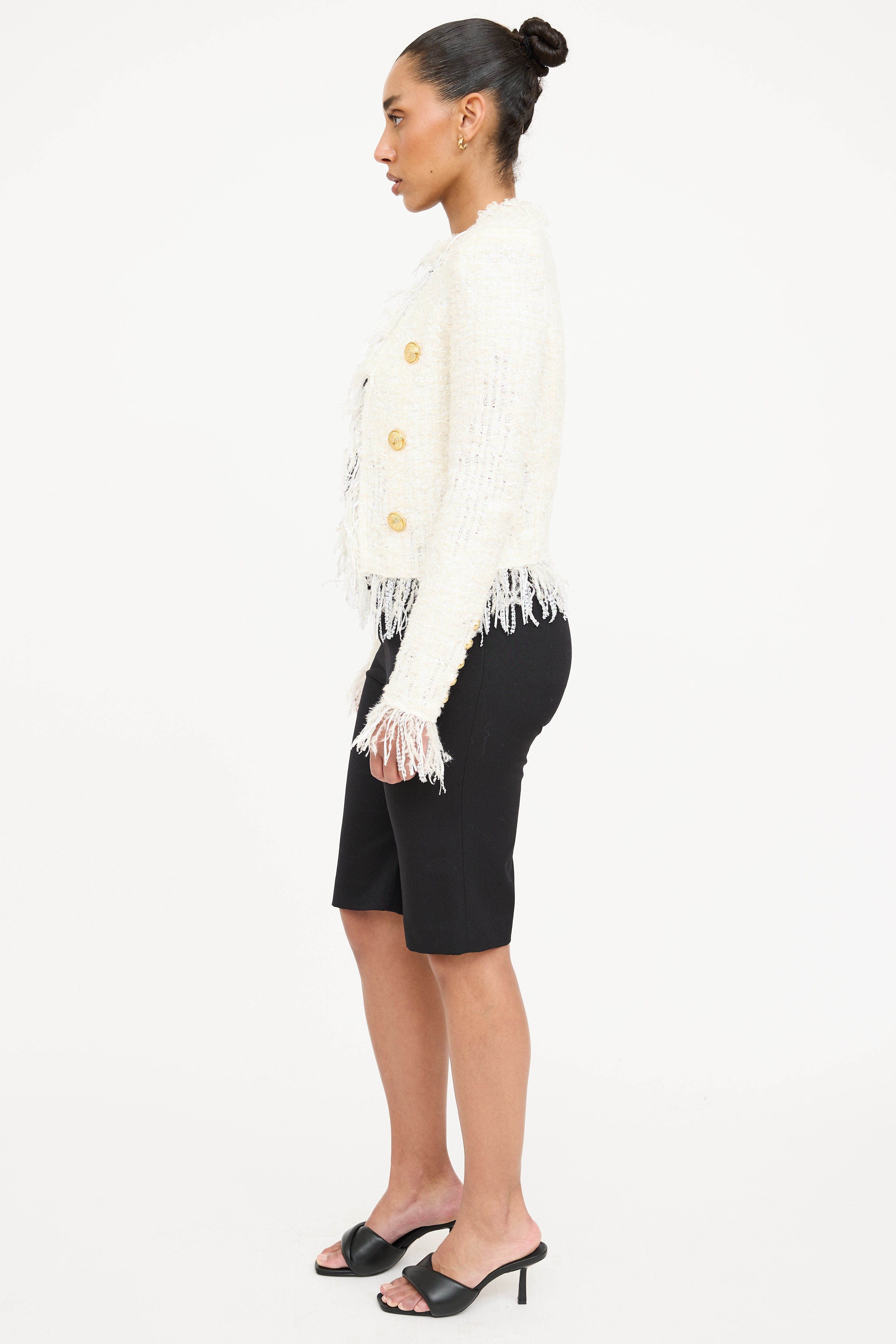 Balmain Tweed Fringe Jacket