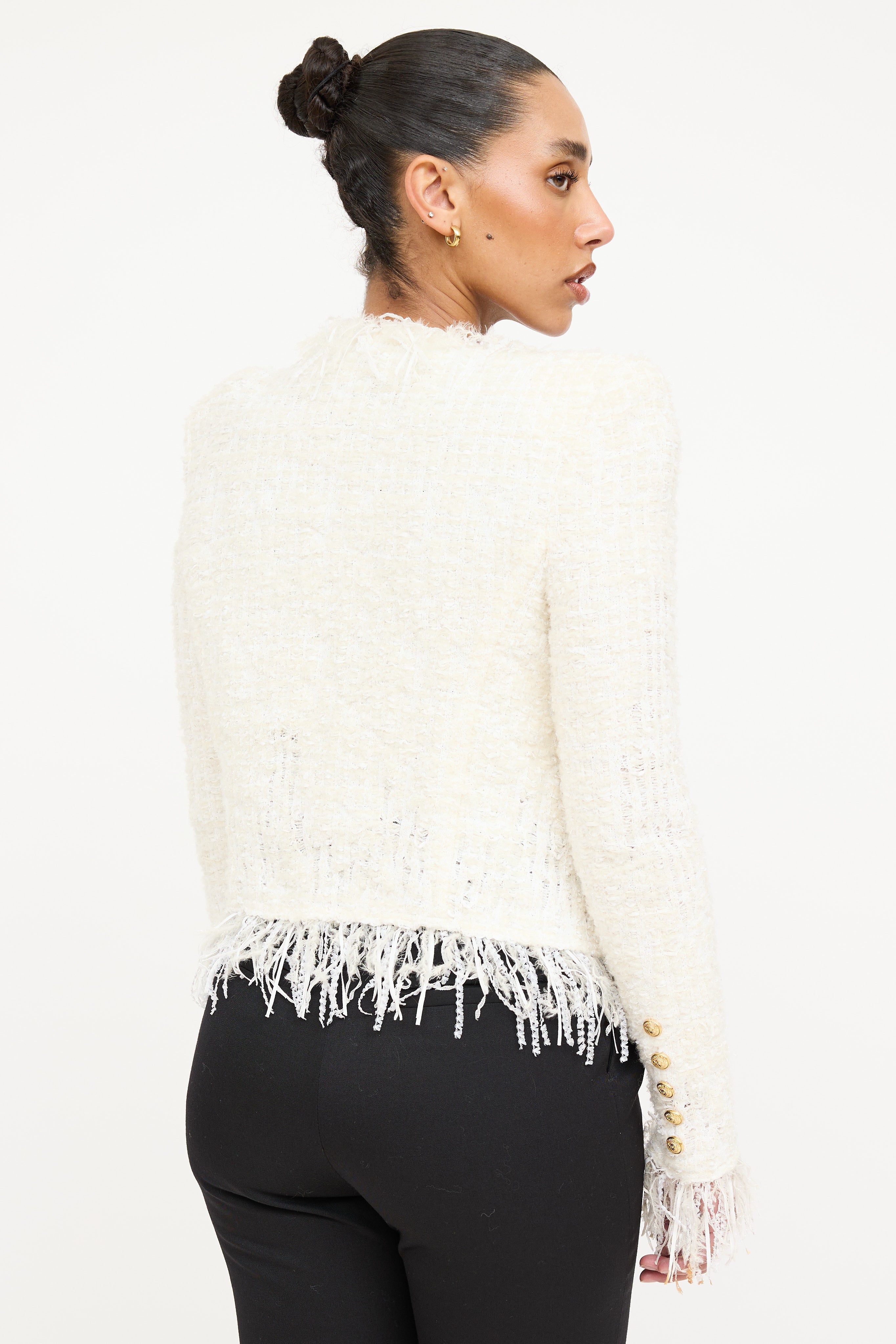 Balmain Tweed Fringe Jacket