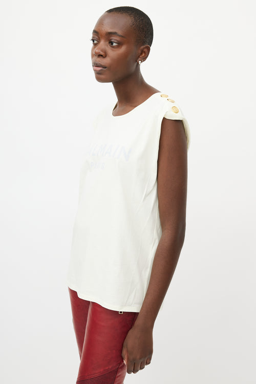 Balmain Yellow & Gold Logo Top