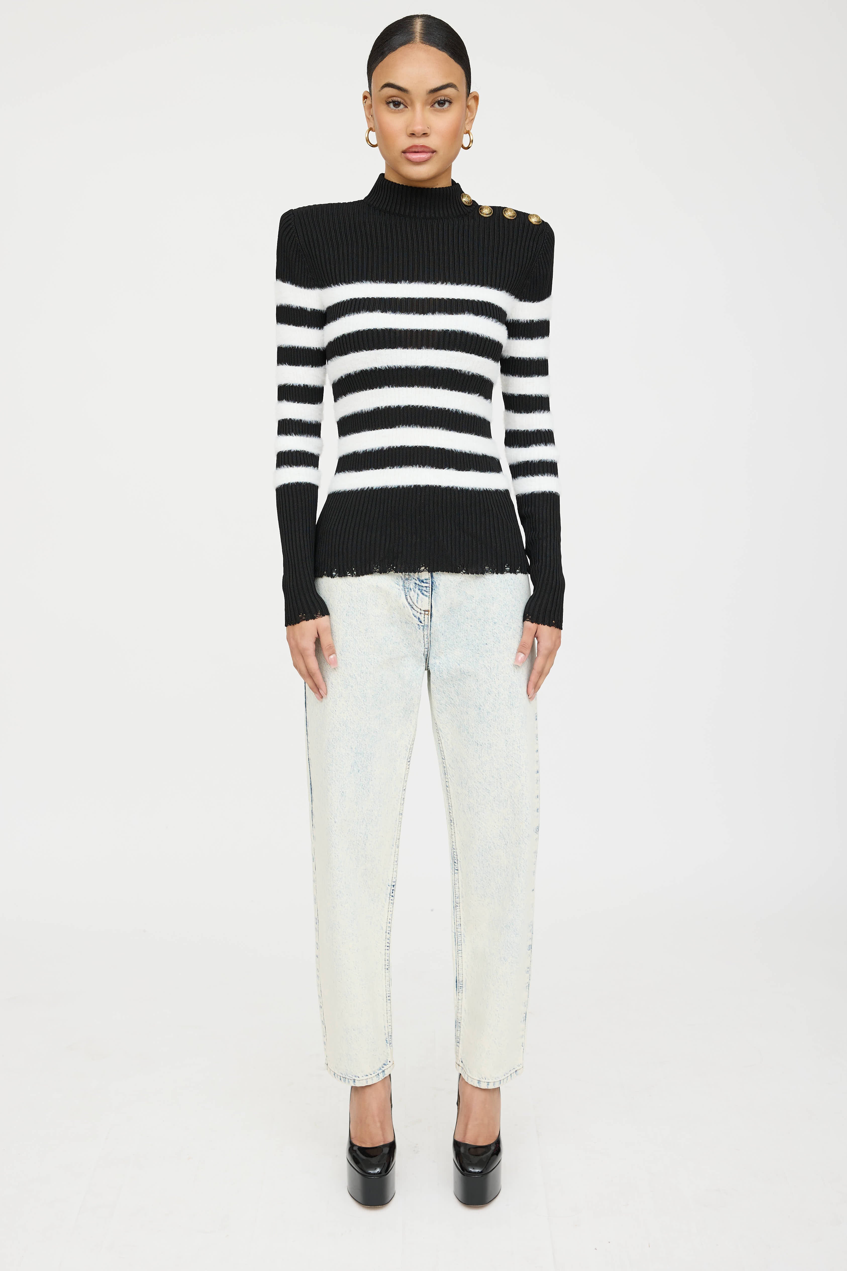 Balmain Acid Wash Straight Jeans