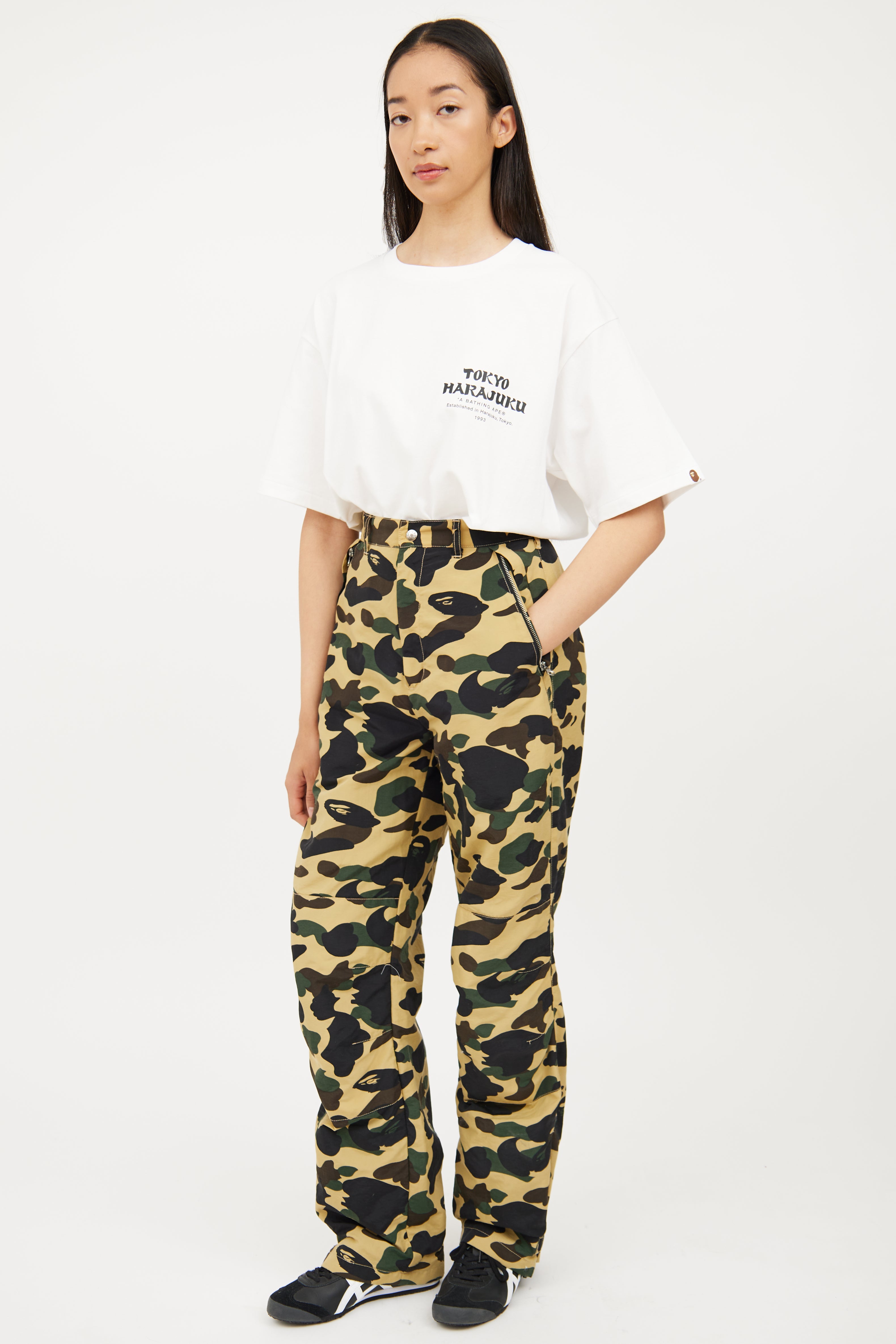 Bape Green Camo Nylon Pant