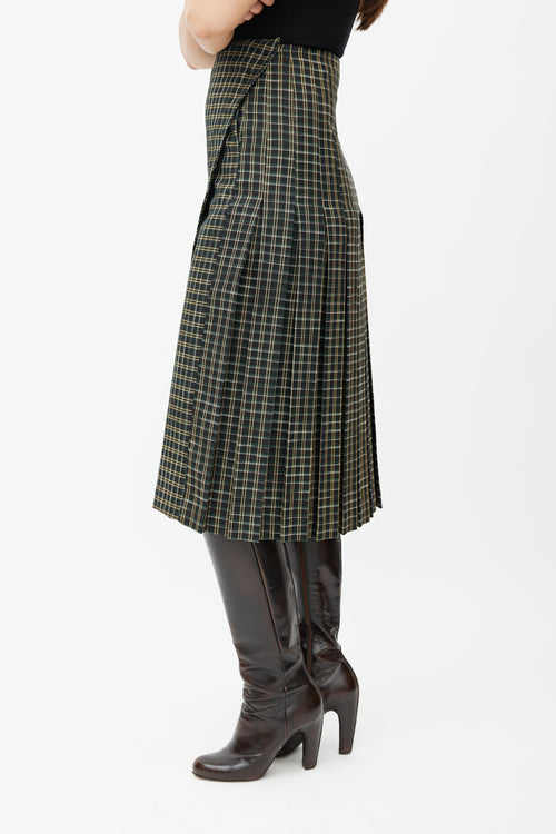 Beaufille Black & Multicolour Kari Plaid Wrap Skirt