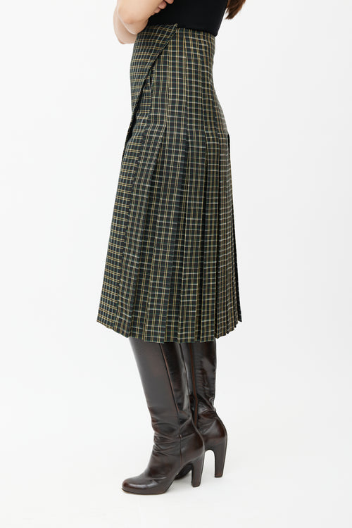 Beaufille Black & Multicolour Kari Plaid Wrap Skirt