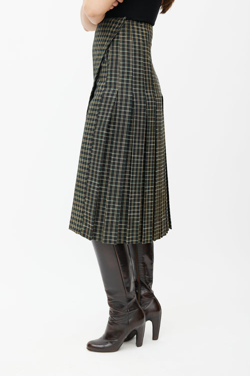Beaufille Black & Multicolour Kari Plaid Wrap Skirt