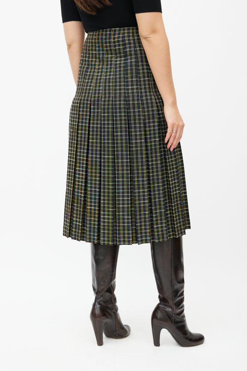 Beaufille Black & Multicolour Kari Plaid Wrap Skirt