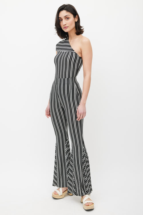 Beaufille Black & White Lamos Stripe Flared Pant