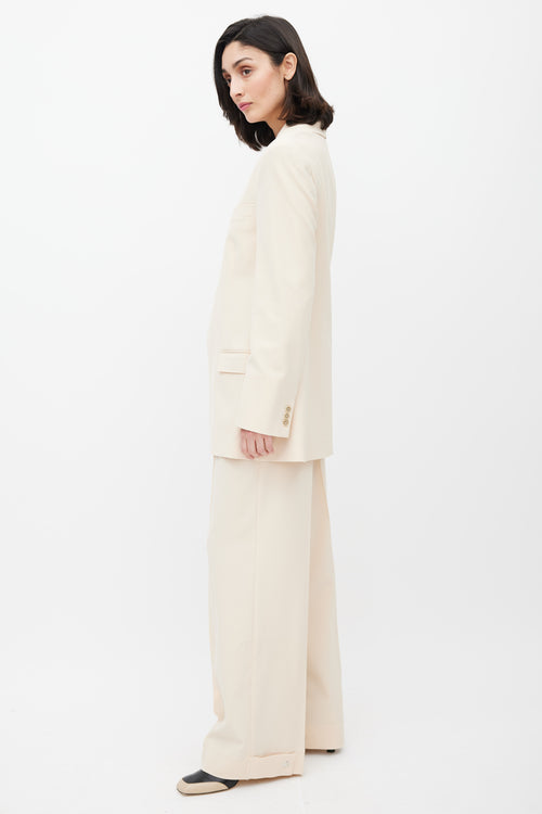 Beaufille Cream Rowe Single Button Blazer