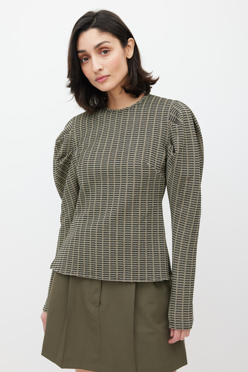 Beaufille Green & Multi Cursa Striped Blouse