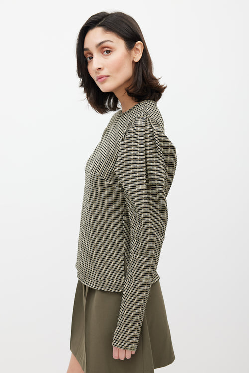 Beaufille Green & Multi Cursa Striped Blouse