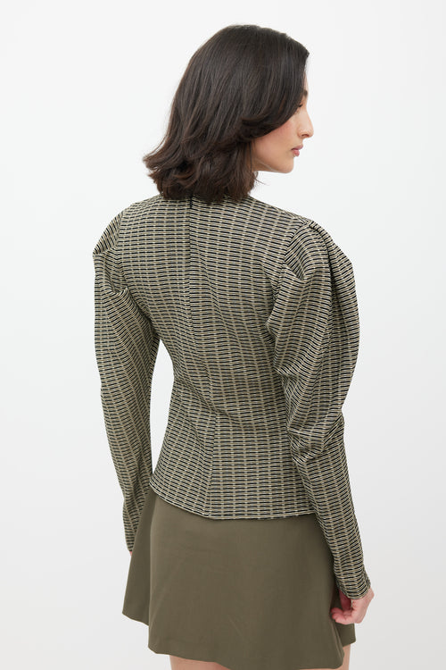 Beaufille Green & Multi Cursa Striped Blouse