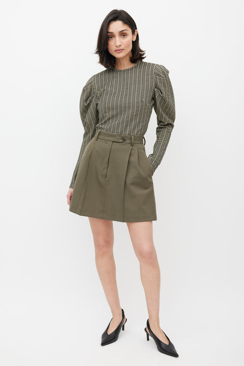 Beaufille Green & Multi Cursa Striped Blouse