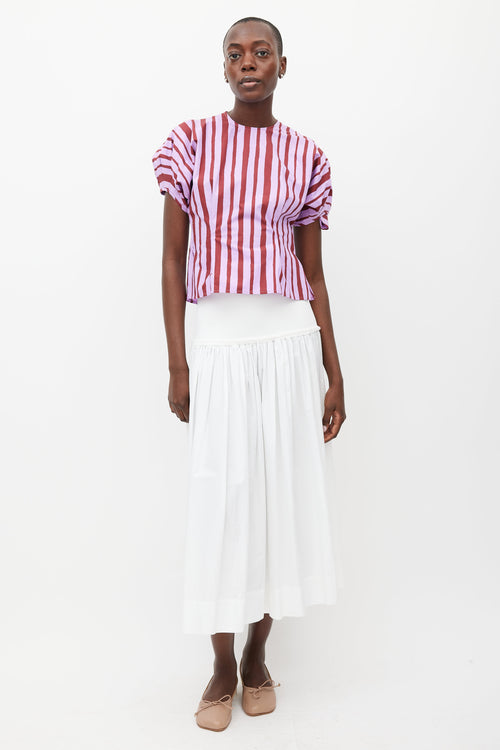 Beaufille Purple & Burgundy Ivey Striped Top