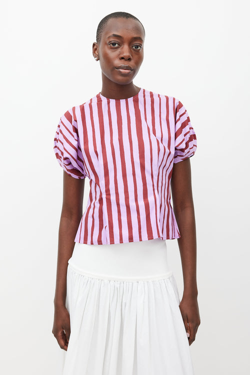 Beaufille Purple & Burgundy Ivey Striped Top