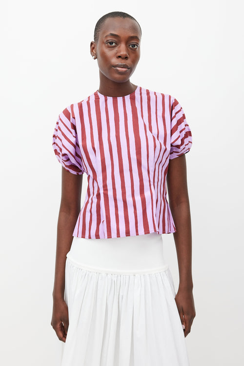 Beaufille Purple & Burgundy Ivey Striped Top