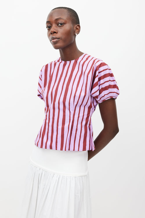 Beaufille Purple & Burgundy Ivey Striped Top