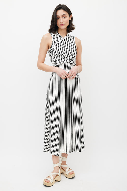 Beaufille White & Black Damia Stripe Dress