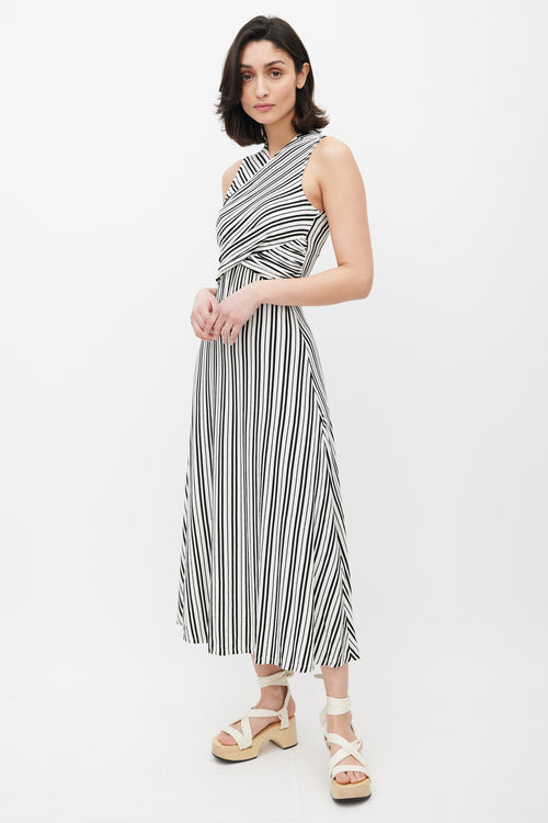 Beaufille White & Black Damia Stripe Dress