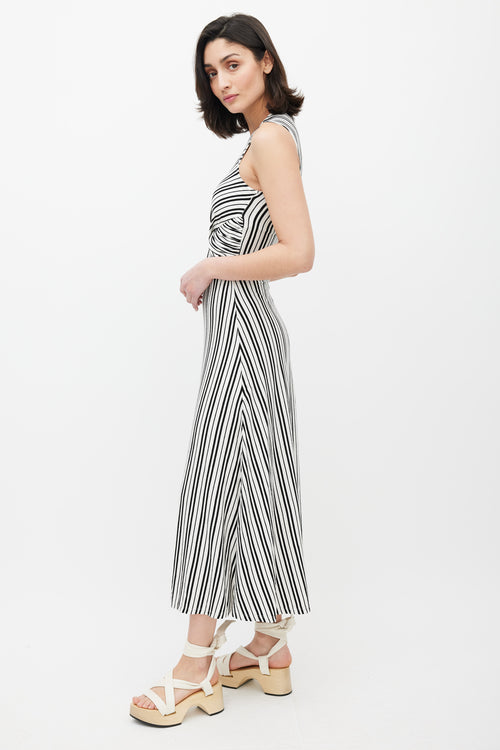 Beaufille White & Black Damia Stripe Dress