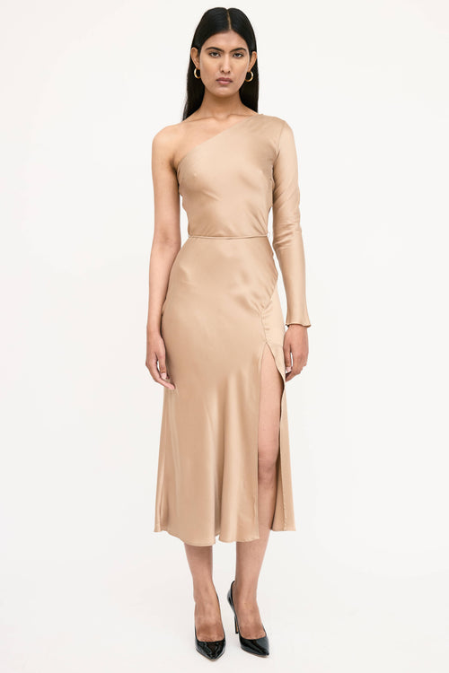 Bec + Bridge Silk Asymmetrical Tie Dress