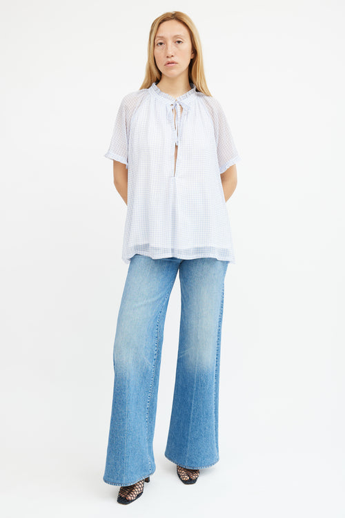Birgitte Herskind Blue & White Gingham A-line Top