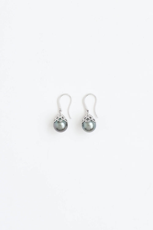 Birks18K White Gold Tahitian Cultured Pearl Earrings