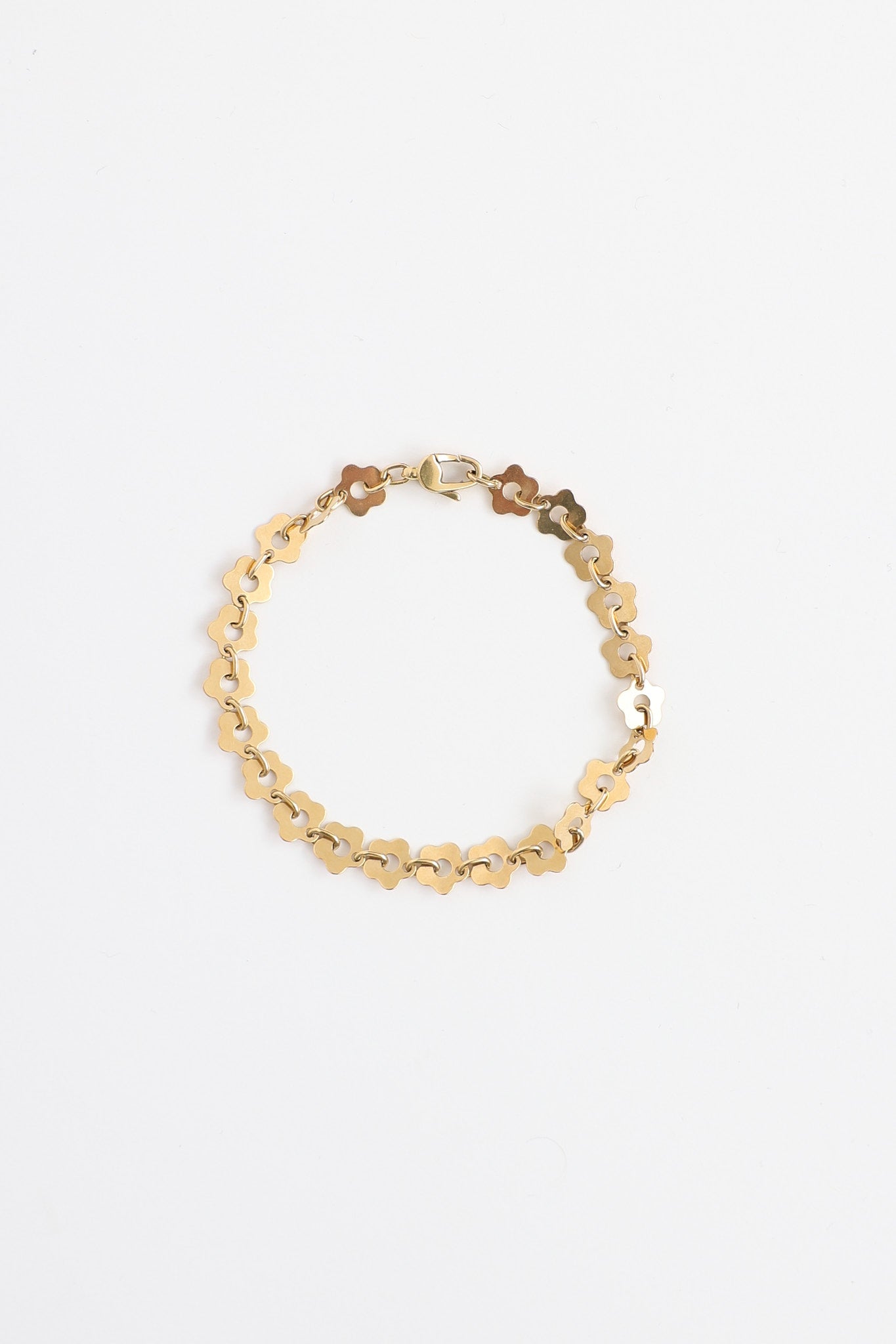 Birks 18K Yellow Gold Flower Chain Bracelet