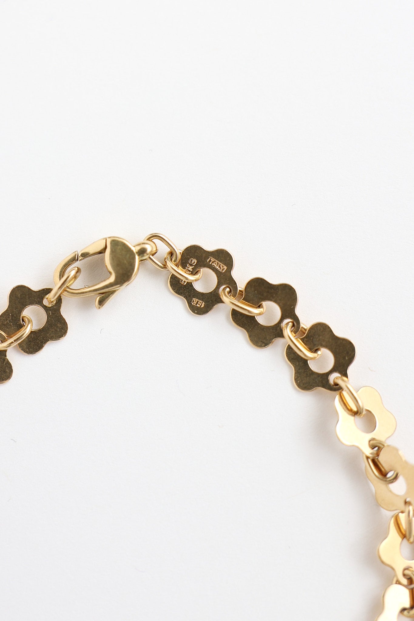 Birks 18K Yellow Gold Flower Chain Bracelet