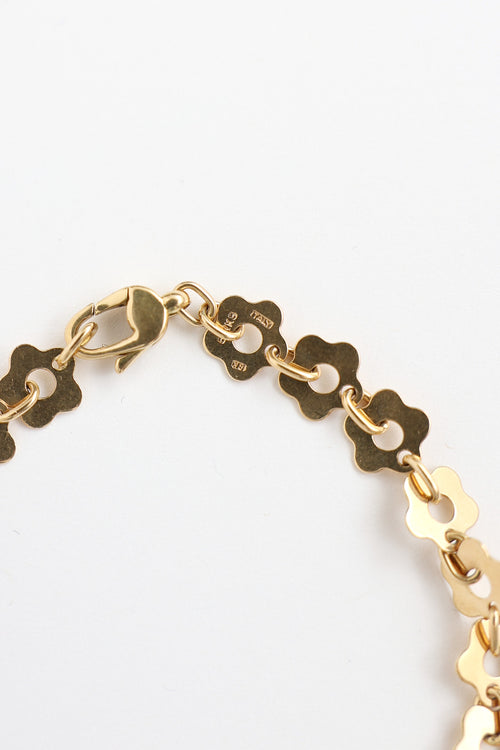 Birks 18K Yellow Gold Flower Chain Bracelet