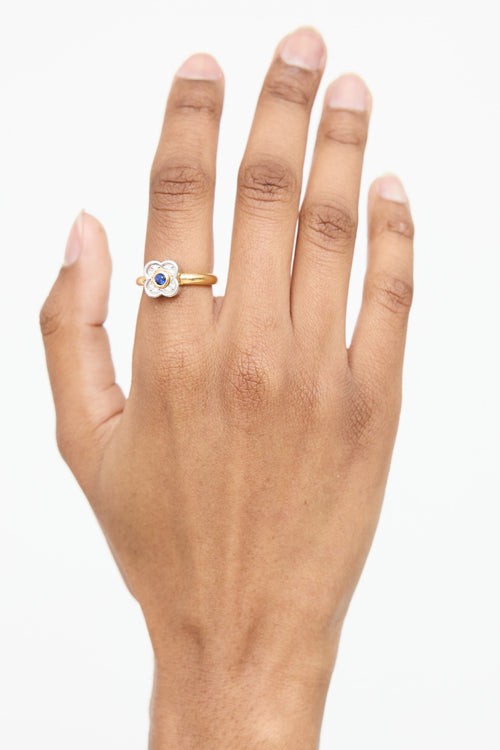 Birks 18K Gold & Gemstone Flower Ring