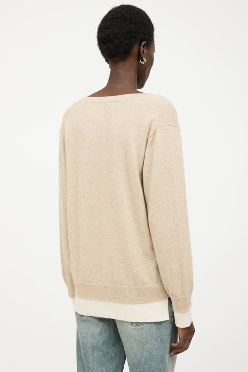 Black Goat Cashmere Knit V-Neck Sweater