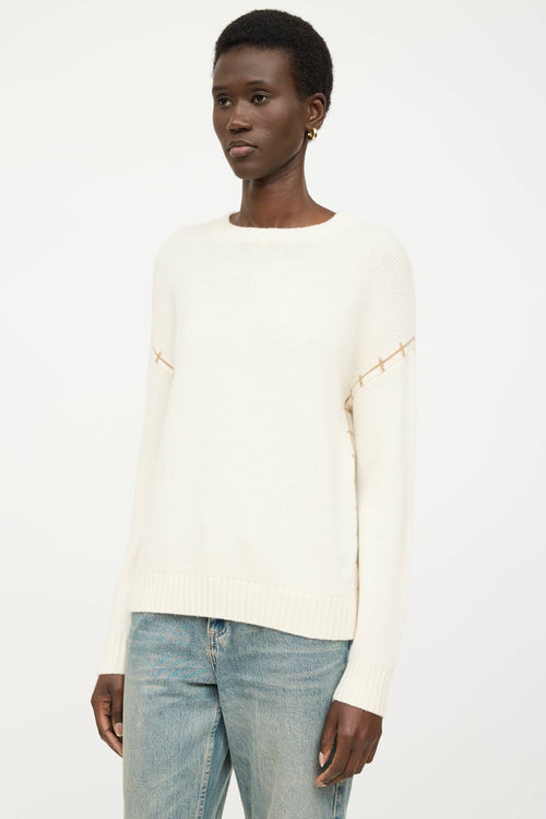 Black Goat Cashmere Knit Patterned Sweater