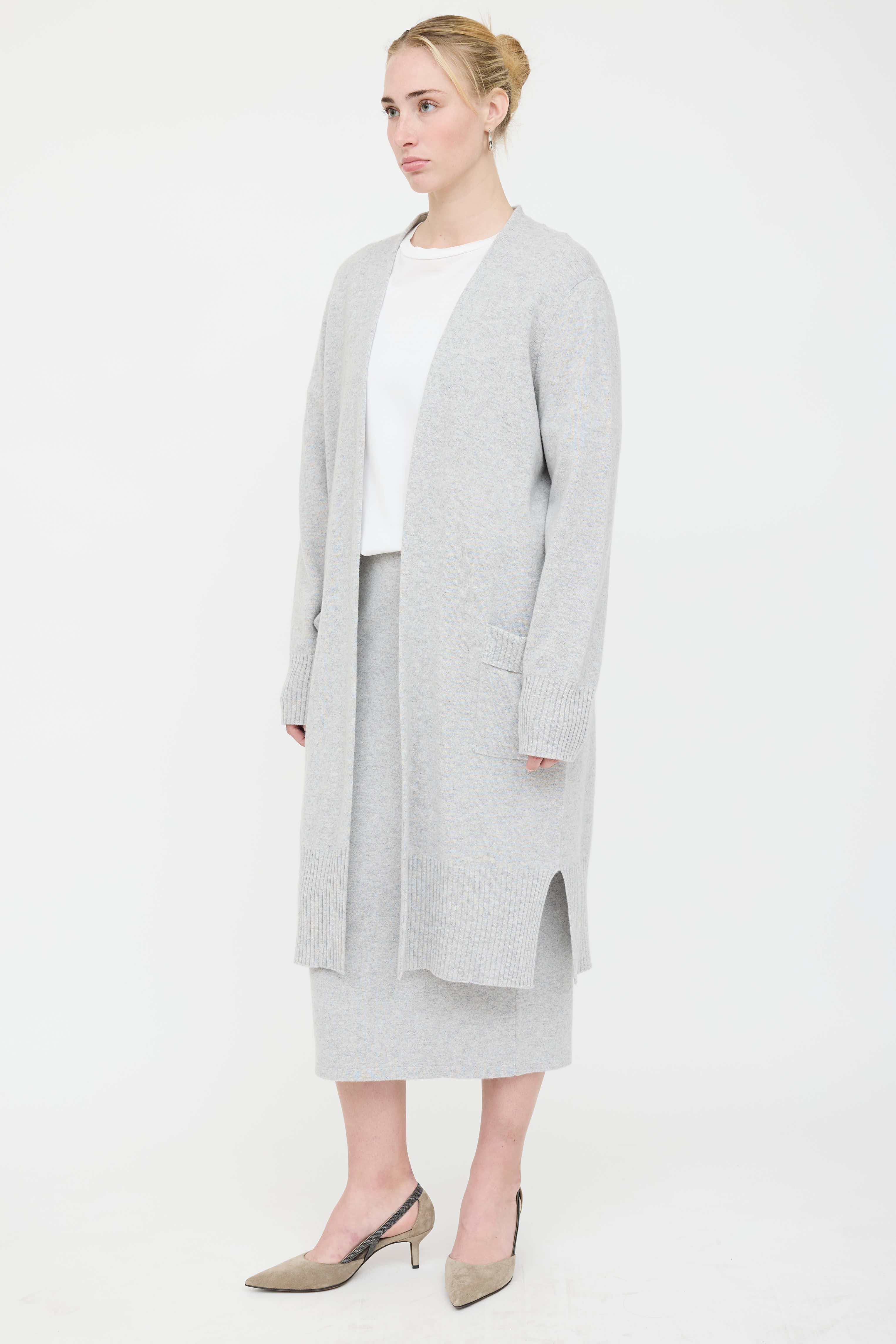Black Goat Cashmere Open Cardigan