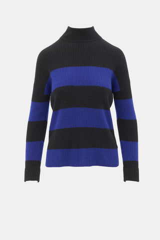 Black Goat Cashmere Striped Sweater