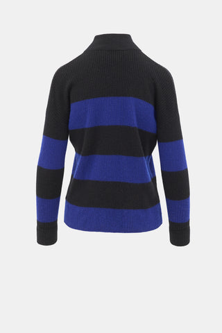 Black Goat Cashmere Striped Sweater