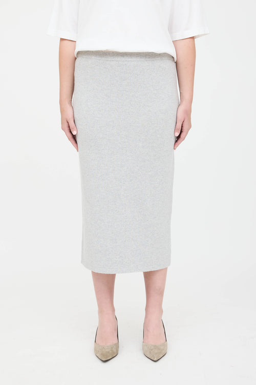 Black Goat Cashmere Pencil Skirt