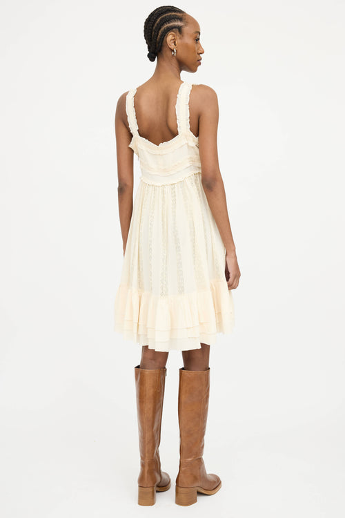 Blumarine Silk Ruffle Dress