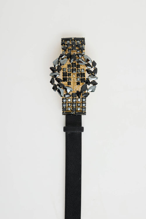 Blumarine Suede Crystal Belt
