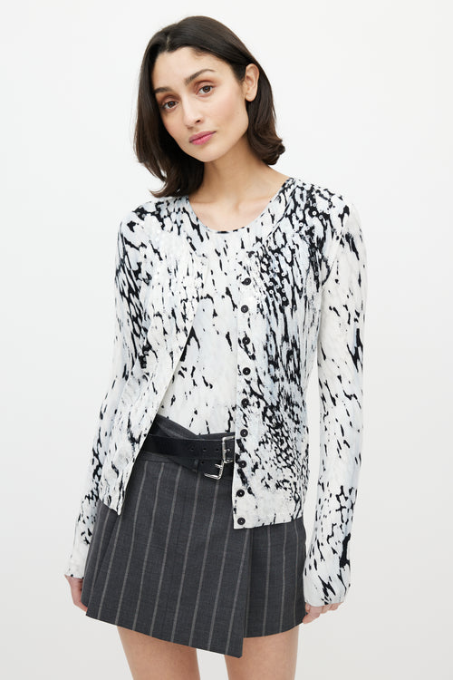 Blumarine Blue & Black Sequin Tank & Cardi Set